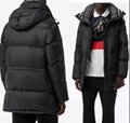 Burberry Hooded Goose Feather Check Puffer Down Coat Men Hooded Puffer Coat