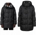 Burberry Hooded Goose Feather Check Puffer Down Coat Men Hooded Puffer Coat