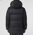 Burberry Hooded Goose Feather Check Puffer Down Coat Men Hooded Puffer Coat