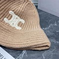        SEAMLESS CASHMERE BUCKET HAT WITH TRIOMPHE EMBROIDERY KNIT WARM HAT 7