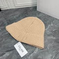        SEAMLESS CASHMERE BUCKET HAT WITH TRIOMPHE EMBROIDERY KNIT WARM HAT 9