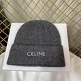 CELINE EMBROIDERED BEANIE IN BRUSHED SHETLAND WOOL KINT HAT 