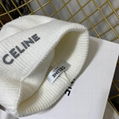 CELINE EMBROIDERED BEANIE IN BRUSHED SHETLAND WOOL KINT HAT 