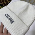 CELINE EMBROIDERED BEANIE IN BRUSHED SHETLAND WOOL KINT HAT 