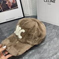 Celine TRIOMPHE BASEBALL CAP IN Fur Winter soft warm hats