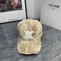        TRIOMPHE BASEBALL CAP IN Fur Winter soft warm hats 1