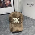        TRIOMPHE BASEBALL CAP IN Fur Winter soft warm hats 13