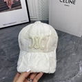 Celine TRIOMPHE BASEBALL CAP IN Fur Winter soft warm hats