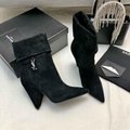 Saint Laurent Boots Niki leather ankle boots     fold over cuffs shorts 8