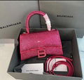 Balenciaga Hourglass XS crystal-embellished handbag Women hourglass diamond bag