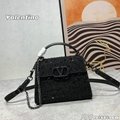 Valentino Garavani VSLING crystal-embellished leather tote bag Women diamond bag