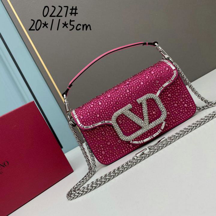           Loco Emboridered Small Shoulder Bag Women diamond purses pink 