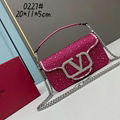           Loco Emboridered Small Shoulder Bag Women diamond purses pink 