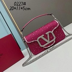           Loco Emboridered Small Shoulder Bag Women diamond purses pink 