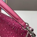 Valentino Loco Emboridered Small Shoulder Bag Women diamond purses pink 