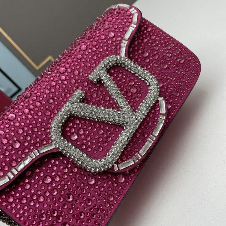           Loco Emboridered Small Shoulder Bag Women diamond purses pink  3