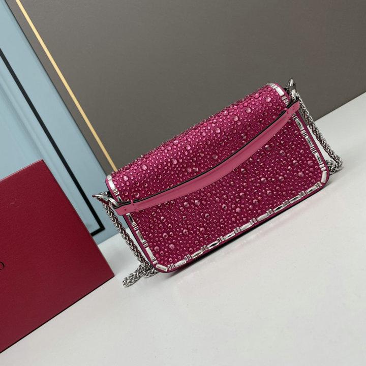           Loco Emboridered Small Shoulder Bag Women diamond purses pink  4