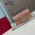 Valentino Loco Emboridered Small Shoulder Bag Women diamond purses pink 