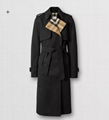 Burberry Exaggerated check-panel trench coat Women long coats