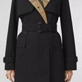 Burberry Exaggerated check-panel trench coat Women long coats