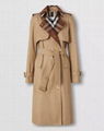 Burberry Exaggerated check-panel trench coat Women long coats