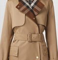 Burberry Exaggerated check-panel trench coat Women long coats