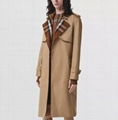 Burberry Exaggerated check-panel trench coat Women long coats