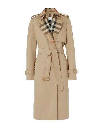          Exaggerated check-panel trench coat Women long coats