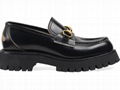       Leather lug sole Horsebit loafers Women platform slip on shoes 2