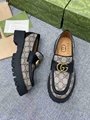       Leather lug sole Horsebit loafers Women platform slip on shoes 15
