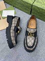 Gucci Leather lug sole Horsebit loafers Women platform slip on shoes