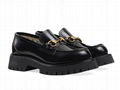 Leather lug sole Horsebit loafers Women