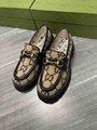       Leather lug sole Horsebit loafers Women platform slip on shoes 10