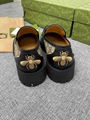       Leather lug sole Horsebit loafers Women platform slip on shoes 9