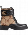 Gucci GG canvas logo plaque ankle boots Women gg leather boos