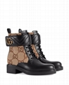 Gucci GG canvas logo plaque ankle boots Women gg leather boos