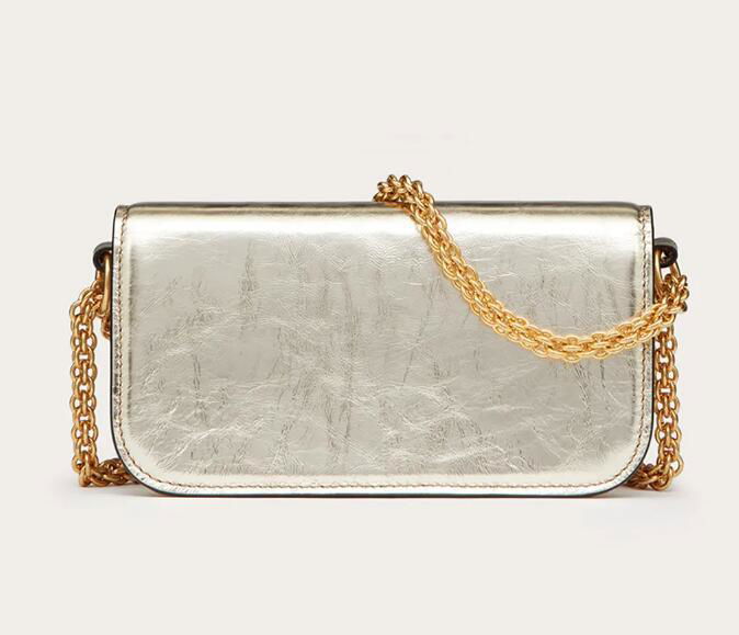           SMALL LOCO METALLIC CALFSKIN SHOULDER BAG WITH CHAIN STRAP  2