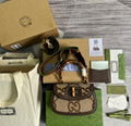 Gucci Bamboo 1947 jumbo GG mini bag Gucci Camel and ebony jumbo GG canvas