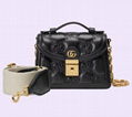       GG matelasse small top handle bag Double Black GG leather chain bag 1