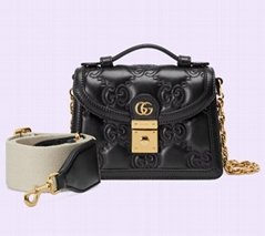       GG matelasse small top handle bag Double Black GG leather chain bag (Hot Product - 1*)