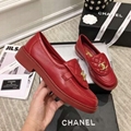 Chanel Plain Elegant Style Logo Loafer Moccasin Shoes Women CC logo pocket flat