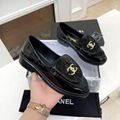 Chanel Plain Elegant Style Logo Loafer Moccasin Shoes Women CC logo pocket flat