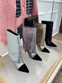Balmain Sequin Mid Calf Boots Black Fashion Balmain ankle boots 1
