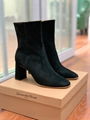 GIANVITO ROSSI Rolling 85 suede ankle boots brown women heel boots 