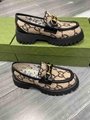 Gucci Horsebit GG Lug Sole Loafer for Men in Beige Wool platform flat