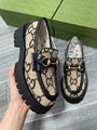 Gucci Horsebit GG Lug Sole Loafer for Men in Beige Wool platform flat