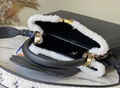 Louis Vuitton Capucines Bag with Fur LV black winter handbag