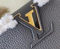 Louis Vuitton Capucines Bag with Fur LV black winter handbag