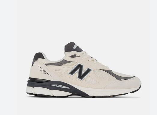             990v3 leather-trimmed suede and mesh sneakers for man 5