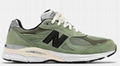 New Balance 990v3 leather-trimmed suede and mesh sneakers for man